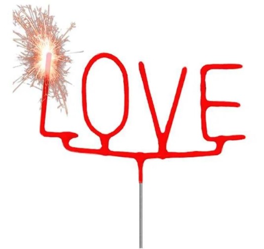 New Years Sparklers Love Star - 1pc